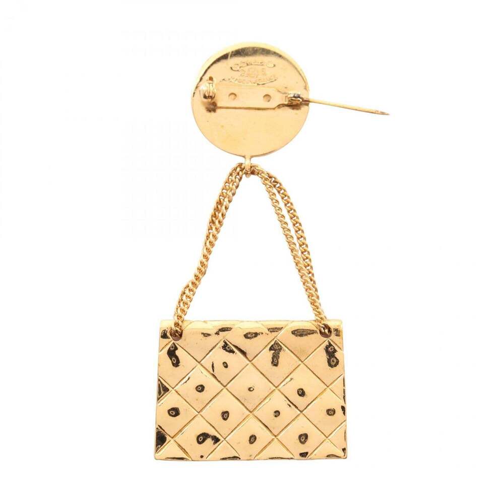 CHANEL Authentic Gold Logo Brooch - Picture 2 of 7